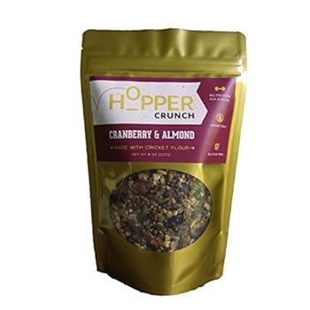 hopper foods cricket flour granola - cranberry almond 3-pack (8