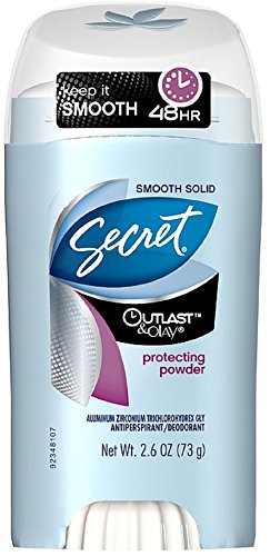 Secret Outlast & Olay Smooth Solid Antiperspirant & Deodorant, Protecting Powder 2.60 oz (Pack of 4)