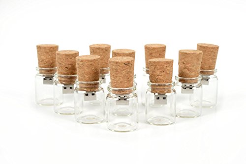 10 - 8GB Flash Drive - Bulk Pack - USB 2.0 Message in a Bottle Design - Bottle with Cork Flash Drive.