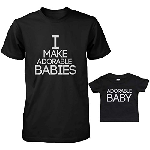 I Make Adorable Babies Men's T-Shirt and Adorable Baby Infant Tee Set