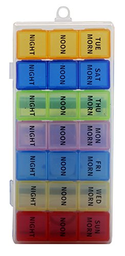 Pill Organizer, Medicine Organizer, Vitamin Organizer (Weekly 3 Compartment )