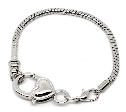 Pro Jewelry Heart Lobster Clasp Charm Bracelet Silver Plated Available All Size Drop Down Menu