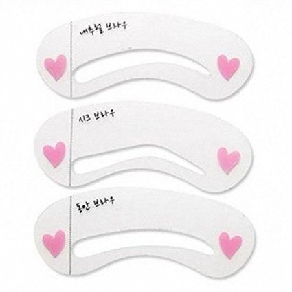 3pcs Lady Eyebrow Grooming Beauty Tools Plastic Brow Drawing Shaping Template