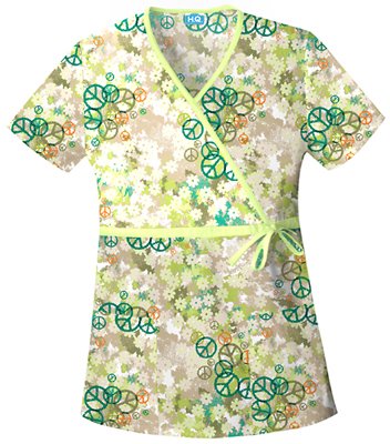 Cherokee HQ Mock Wrap Print Scrub Tops-Assorted Styles