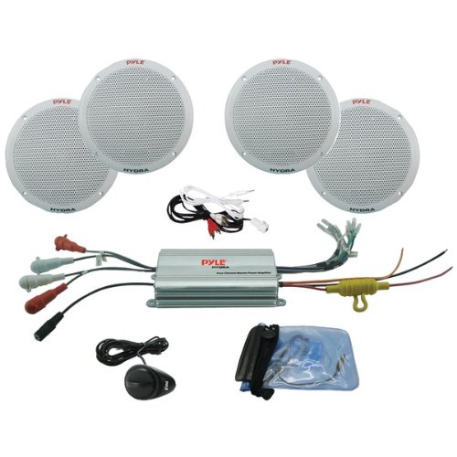 

PYLE PLMRKT4A 6.5" 4-Channel Waterproof MP3/iPod(R) Amplified Marine Speaker System