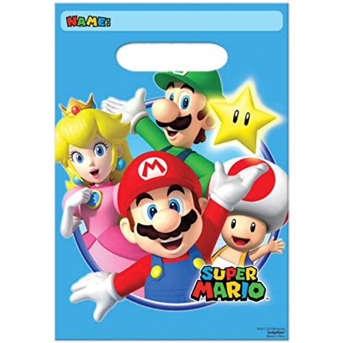 New Super Mario Brothers (8) Party Favor Loot Goody Bags Birthday Supplies~