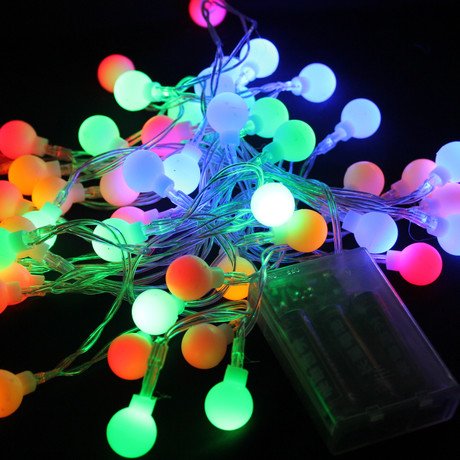 4M 40 LED Ball Styled String Lights Battery Operated for Christmas, Partys, Wedding, New Year Decorations, etc. (Multi-color)
