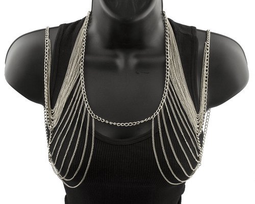 Adjustable Length Dangling Shoulder Body Cuban Link Chain