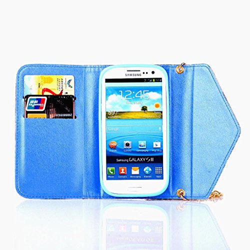 

Galaxy S3 Case,S3 Flip Case,&Uncle. Y Premium Pu Leather Colorful Design With Credit Card Slots Chain Inner Soft Cradle Crown Magnetic Button For Girl Protective Cover Case For Samsung Galaxy S3 I9300