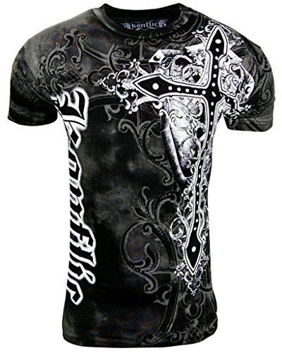 Konflic NWT Men's Giant Cross Graphic Designer MMA Muscle T-shirt
