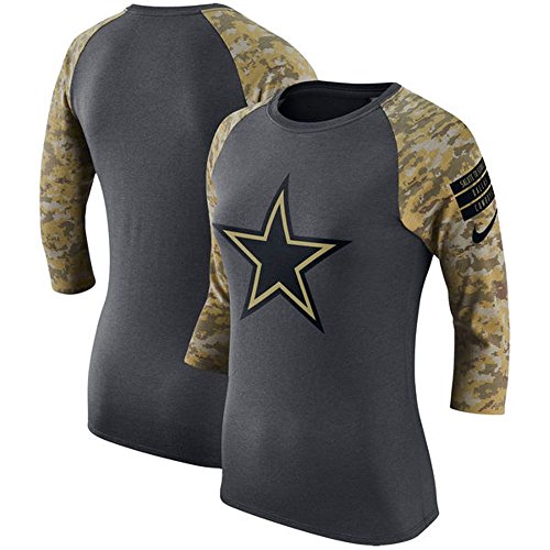 Dallas Cowboys Nike Women's Salute to Service Performance 3/4-Sleeve Raglan Tee