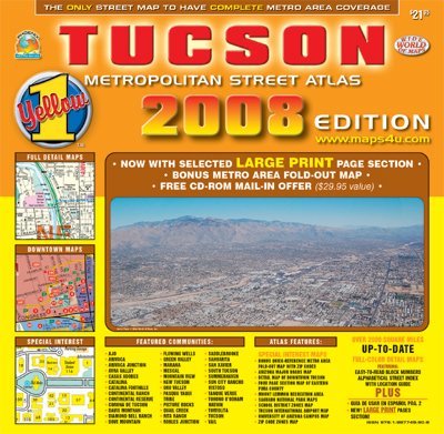 Tucson Metropolitan Street Atlas - 2008 Edition (Yellow 1 Series of Maps and Atlases) by Phoenix Mapping Service