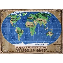 World Map Area Rug 31