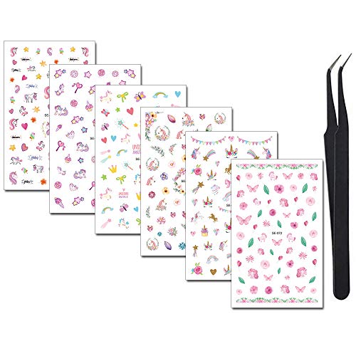 Algopix Similar Product 4 - WOKOTO 6 Sheets Nail Adhesive Stickers