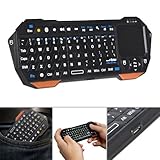 Fosmon® Portable Lightweight Mini Wireless Bluetooth Keyboard Controller (QWERTY keypad) with Built-In Touchpad for iOS / Android / Windows Smartphones, Tablets, PS3 / PS4, Laptop, Notebook and others (Black & Orange)