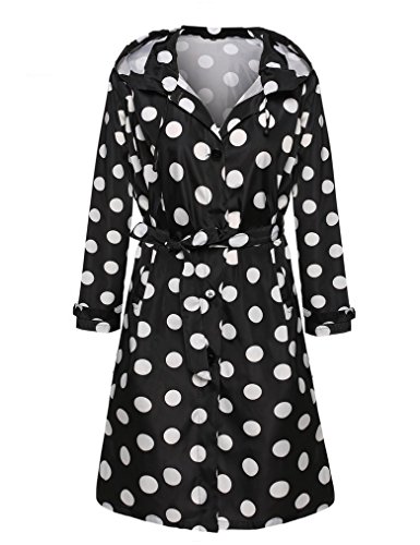 OURS Packable Front Button Hooded Rain Coat Women Wind Rain Jacket