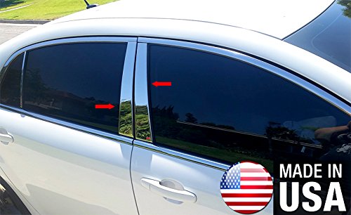 Made in USA! Fit 2008-2012 Chevrolet Malibu Stainless Steel Door Pillar Posts Chrome Cover Window Trim-4pc