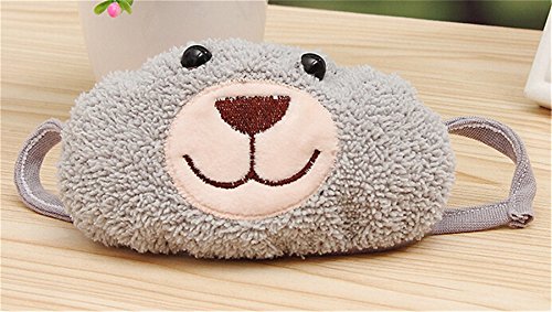 POPLAY Cotton Filtering Mask, Children Dust Mask / Early Child Size 4 to 13 Years,Bear (GREY)