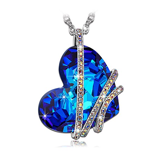 QIANSE Pendant Necklace Made with SWAROVSKI Crystal, 