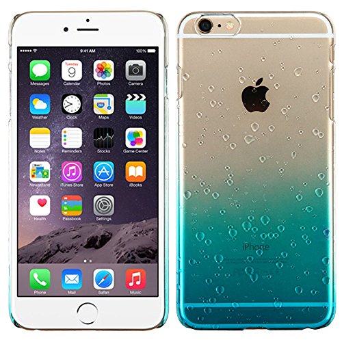 NageBee(TM) - iPhone 6 Plus 5.5 inch case - Transparent Gradient Water Drop Design Hard Case + {LCD Screen Protector Shield(Ultra Clear) + Touch Screen Stylus} (Transparent Clear White)