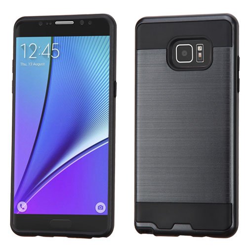 Samsung Galaxy Note 7 Case - Wydan Hybrid Hard Shockproof Case Heavy Duty Protective Brushed Phone Rugged Armor Resilient Protector Cover - Black on Black w/ Wydan Stylus Pen