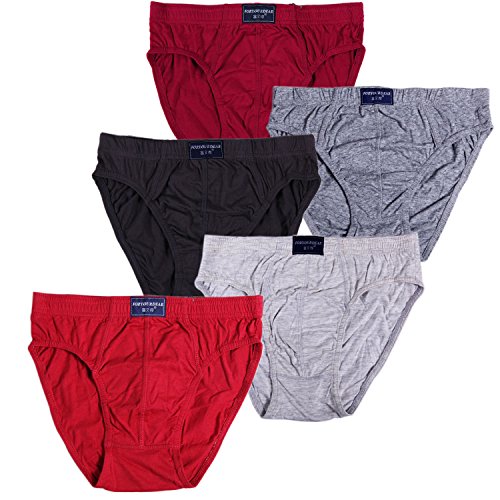 Godsen Men's Cotton 5-Pack Low Rise Briefs Classic Sport Underwear