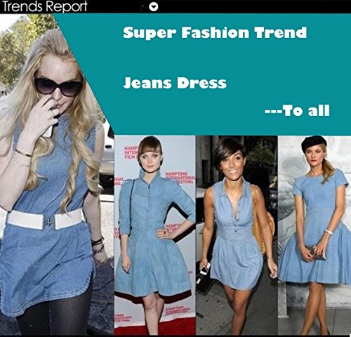 

Tp Sky Women's Casual Short Sleeve Slim Fit Jeans Denim Short Dress