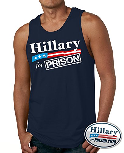 Vipergraphics Hillary for Prison Tank Top T-Shirt & Sticker Anti Clinton