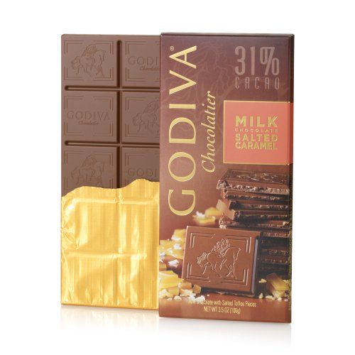 GODIVA Chocolatier Large 31% Milk Chocolate Salted Caramel Bar