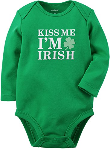 Carter's Unisex Baby Long-sleeve Kiss Me I'm Irish Bodysuit