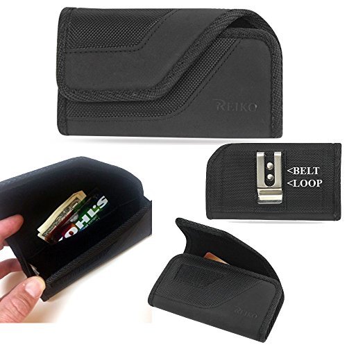 Rugged Horizontal Heavy Duty Suede & Nylon Wallet Case with Belt Loop fits BLU Studio 7.0