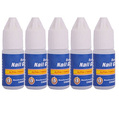 EVERMARKET 5 Pcs Professional 3gBottle Acrylic Nail Art Glue Tips Rhinestones Manicure Tools High Quality