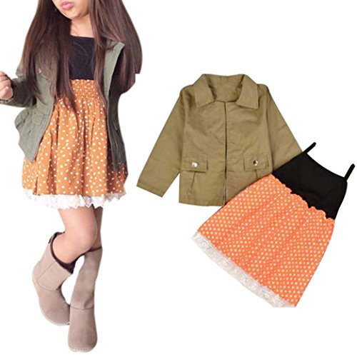 Franterd Baby Girl Coat+Dress, Clothes Outfits Set