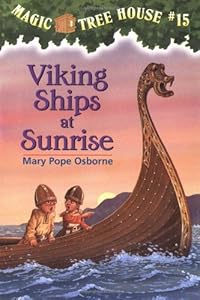 Viking ships at sunrise