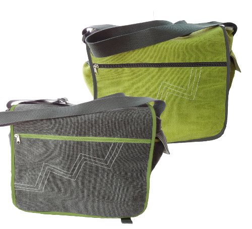 Algopix Similar Product 16 - ONYX AND GREEN MESSENGER BAG JUTE
