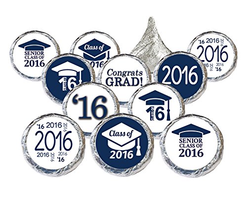 Class of 2016 Graduation Stickers for Hershey Kisses, Set of 324 (Royal Blue)