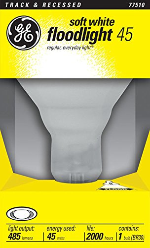 GE Lighting 20330 45 Watt Floodlight BR30 Light Bulb, Soft White