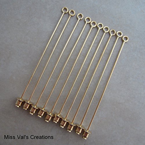 24 Gold Stick Pin Findings with Clutch
