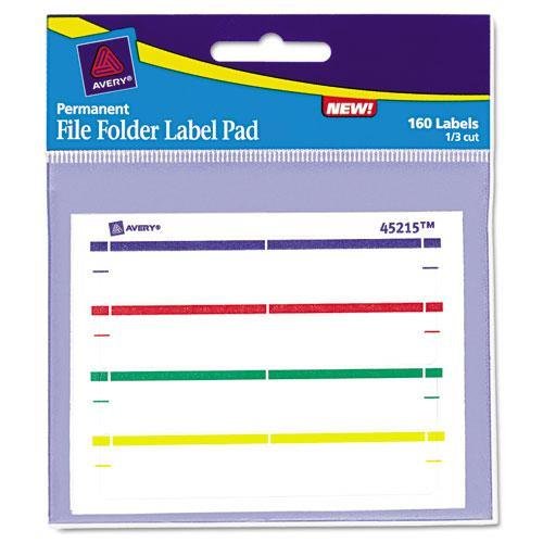 

AVERY 45215 Label Pads, 2/3 x 3 7/16, Assorted, 160/Pack
