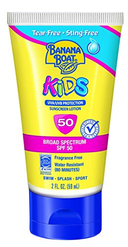 Banana Boat Sunscreen Kids Tear-Free Sting Free Broad Spectrum Sun Care Sunscreen Lotion, SPF 50, 2 Ounce (Pack of 3)