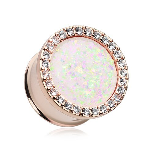 Rose Gold Opal Multi-Gem Ear Gauge Plug *Sold as Pairs*
