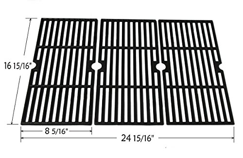 GI6123 Porcelain coated Cast Iron Cooking Grid for Select Gas Grill Models By Charbroil, Centro, Broil King , Kenmore, Costco, K Mart , Master Chef and Others, Set of 3