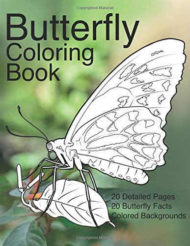 Butterfly Coloring Book: 20 detailed coloring pages | 20 butterfly facts by Treys Art
