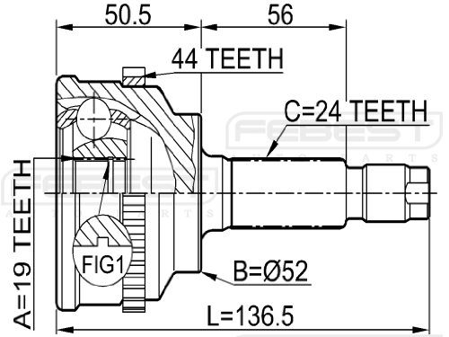 

Fa4222510 - Outer CV Joint 19X52X24 For Mazda