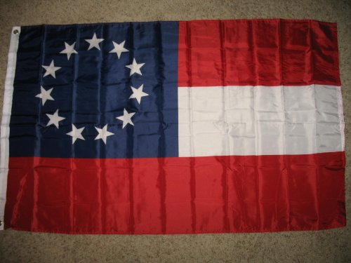 CSA Confederate 11 States (First National Battle Flag) Stars and Bars 3x5 Flag