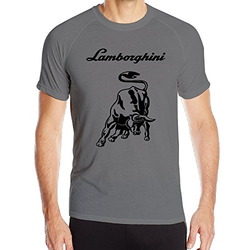 IEFFAT Men's Lamborghini Logo Sport Quick Dry Short Sleeved T Shirts