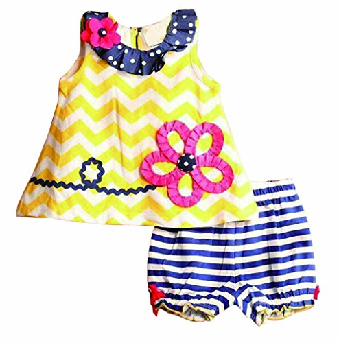 Baby Girls Toddler Kid's Summer Clothes Sleeveless Tops+Pants Set Flower