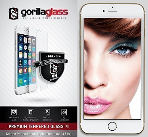 iPhone 6S Tempered Glass Screen protector [Gorilla Glass Series] by GorillaCords® [0.33mm] Thickness - Ultra clear HDTriple-Layer