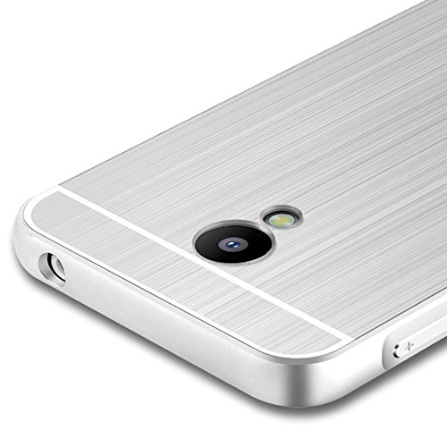 Plata Aluminum Bumper Funda PC Back Case y Protector de Pantalla Para Meizu M2 (no es compatible con Meizu m2...