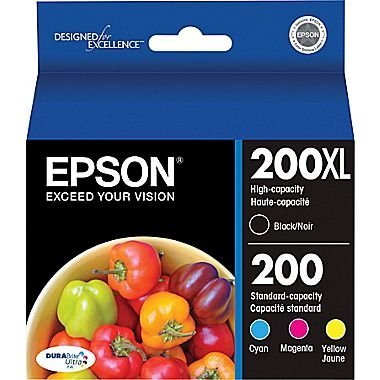 2 X Epson 200XL Black + 200 Cyan/Yellow/Magenta Combo Saver Pack
